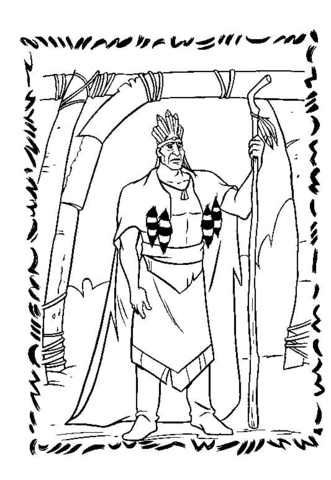 Chief Powhatan  Coloring Page